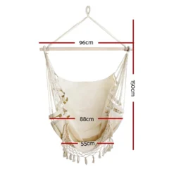 Gardeon Outdoor Tassel Hammock Chair Hanging Rope Portable Hammocks Swing Cream -AU Camping Equipment Sales 15cIM4mJvCIHzWP2f MrwvL0I