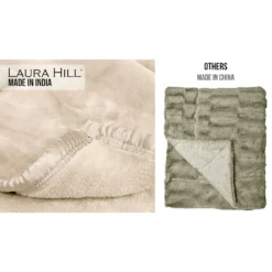 Laura Hill Faux Mink Blanket 800GSM Heavy Double-Sided - Beige -AU Camping Equipment Sales 1AVkyCNoYWb 2OTiKk wY1s5A
