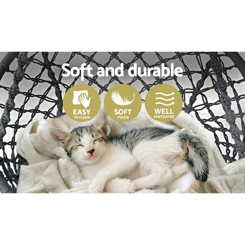 Gardeon Outdoor Swing Hammock Chair Indoor Rope Portable Camping Hammocks Grey 7 Gardeon Outdoor Swing Hammock Chair Indoor Rope Portable Camping Hammocks Grey - Image 5