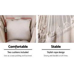Gardeon Hammock Chair With Cushion Pillow Cream -AU Camping Equipment Sales 1fXUb7X0DAIHvDk2FKgwj9nuI
