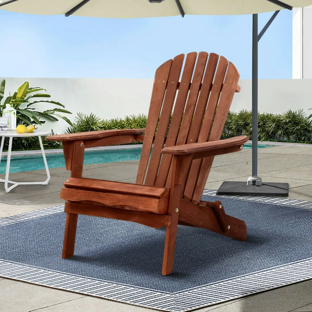 Gardeon Outdoor Chair Folding Beach Camping Chairs Table Set Wooden Adirondack Lounge Garden 9 Gardeon Outdoor Chair Folding Beach Camping Chairs Table Set Wooden Adirondack Lounge Garden - Image 7