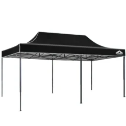 Instahut Gazebo Pop Up Marquee 3x6m Outdoor Tent Folding Wedding Gazebos Black6