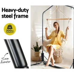 Gardeon Hammock Chair With Stand Outdoor Swing Hanging Bed Tassel Cream 13 Gardeon Hammock Chair With Stand Outdoor Swing Hanging Bed Tassel Cream -AU Camping Equipment Sales 24oEKnNkgCPoC0 7i6kLZo5K8