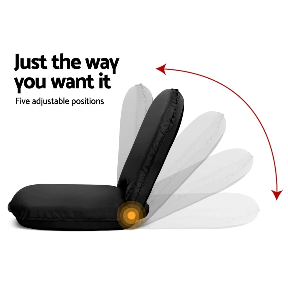 Portable Camping Beach Chair Folding Floor Recliner Outdoor Lounge Sofa Black 7 Portable Camping Beach Chair Folding Floor Recliner Outdoor Lounge Sofa Black - Image 5