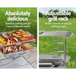 Grillz Camping Fire Pit BBQ Portable Folding Stainless Steel Stove Outdoor Pits -AU Camping Equipment Sales 2B4xFdBG3FM7Dq46SJOsrL0wY