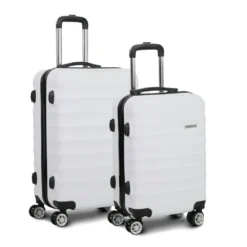 Wanderlite 2pcs Luggage Trolley Set Travel Suitcase TSA Hard Case White -AU Camping Equipment Sales 2F3KM6UiVLR6eEBW3fP1jiHXA