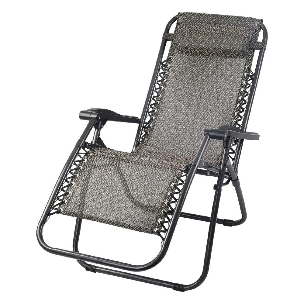 Gardeon Zero Gravity Recliner Chairs Outdoor Sun Lounge Beach Chair Camping - Beige 3 Gardeon Zero Gravity Recliner Chairs Outdoor Sun Lounge Beach Chair Camping - Beige
