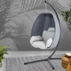 Gardeon Outdoor Swing Rocking Egg Chair With Stand Cushion Foldable - Grey -AU Camping Equipment Sales 3iGWT9sl2uUabvcn7gG7jBcfg