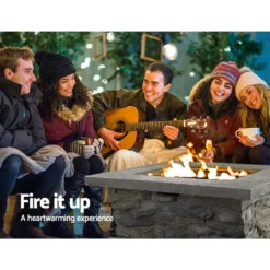 Grillz Fire Pit Table Stone Base Outdoor Patio BBQ Grill Wood Fireplace Heater -AU Camping Equipment Sales 3jAG53ldLsDdbqraAih4LQI7U