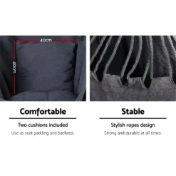 Gardeon Outdoor Tree Hammock Chair Swing Hanging Portable Camping Hammocks Grey -AU Camping Equipment Sales 41DLiqI3AJ3BwE0z2EDG06 eo