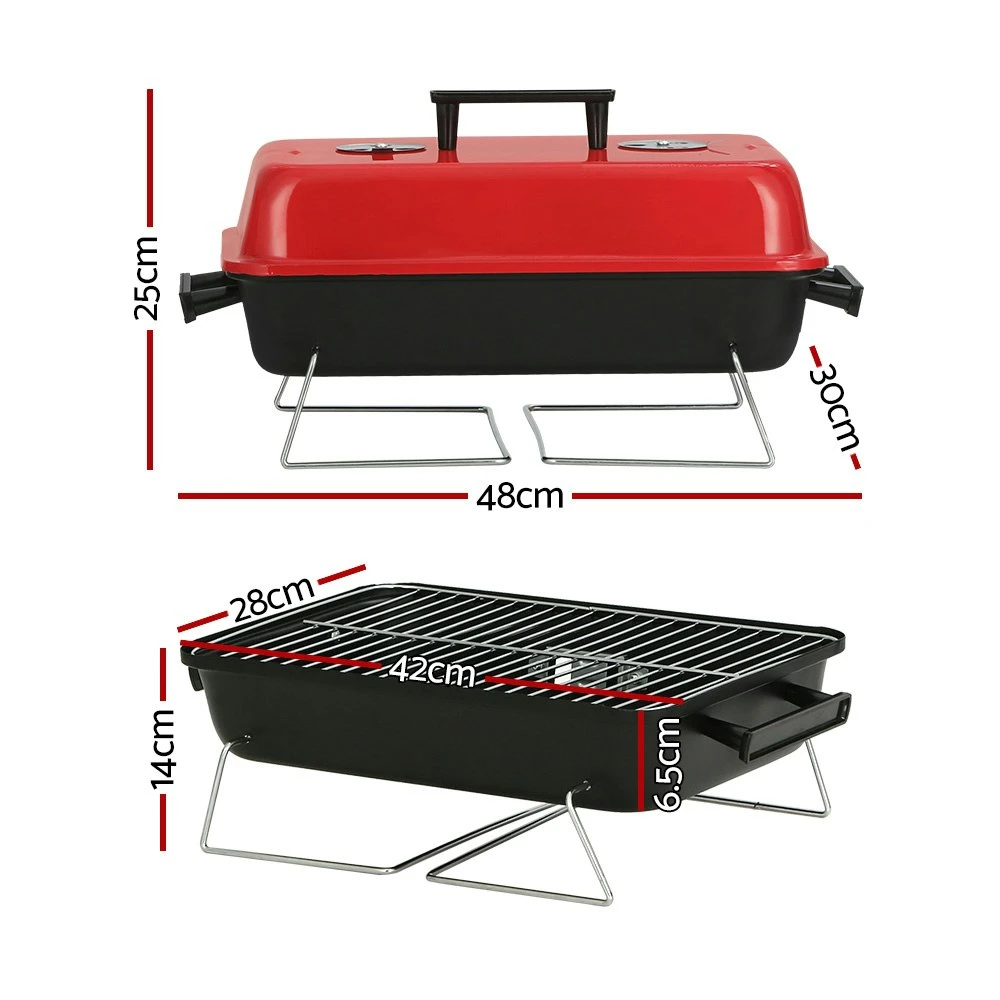 Grillz Charcoal BBQ Portable Grill Camping Barbecue Outdoor Cooking Smoker 5 Grillz Charcoal BBQ Portable Grill Camping Barbecue Outdoor Cooking Smoker - Image 3