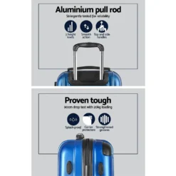 Wanderlite 2pcs Luggage Trolley Sets Travel Suitcase Blue -AU Camping Equipment Sales 5tcjljVDjuHvVWh 1EoHBXkWY