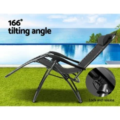 Zero Gravity Chair Outdoor Chairs Beach Lounger Portable Reclining Sun Lounge Folding Camping Black 12 Zero Gravity Chair Outdoor Chairs Beach Lounger Portable Reclining Sun Lounge Folding Camping Black -AU Camping Equipment Sales 6H77XB8 ge0SQn4ZAzfA2 iSQ