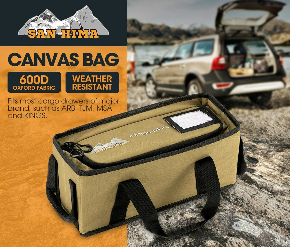 San Hima Tough Canvas Bag Storage Bag Weather Resistant Camping 4WD 4 San Hima Tough Canvas Bag Storage Bag Weather Resistant Camping 4WD - Image 2