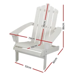 Gardeon Outdoor Chairs Sun Lounge Beach Adirondack Patio Garden - White -AU Camping Equipment Sales 9G BH8EhkYItLyNiqMYkn7aS0