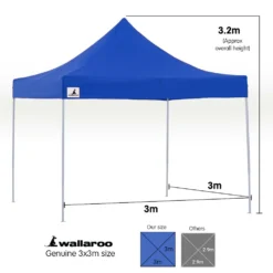 Gazebo Tent Marquee 3x3 PopUp Outdoor Wallaroo - Blue -AU Camping Equipment Sales 9U4MIo362RfJGtBJ7r0ayiARg