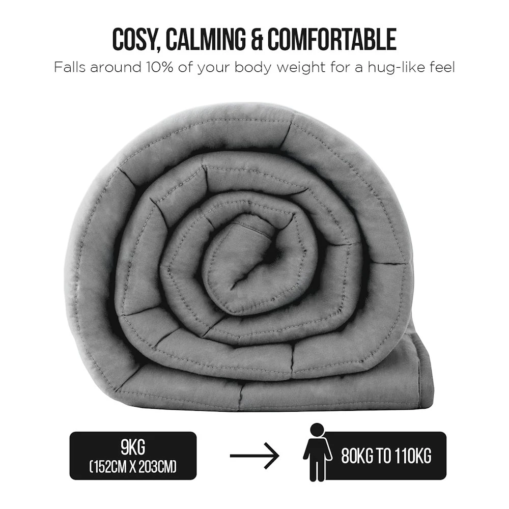 Laura Hill Weighted Blanket Heavy Quilt Doona 9Kg - Grey 7 Laura Hill Weighted Blanket Heavy Quilt Doona 9Kg - Grey - Image 5