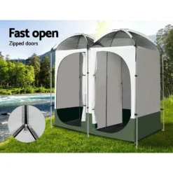 Weisshorn Double Camping Shower Toilet Tent Outdoor Portable Change Room Green -AU Camping Equipment Sales A2x6Z q3UM3LC3c BO8n62 fA