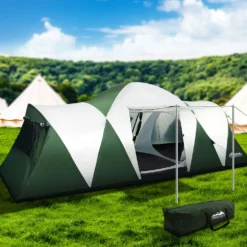 Weisshorn Family Camping Tent 12 Person Hiking Beach Tents (3 Rooms) Green -AU Camping Equipment Sales AxrtstKjqHOiLNcQhSUM6iAz0