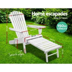 Gardeon Outdoor Chair Beach Chairs Wooden Adirondack Sun Lounge Lounger Day Bed Patio Garden Furniture Foldable Ottoman Gardeon -AU Camping Equipment Sales BSF3Bbf7FcuiMtNZY vH7OoYc