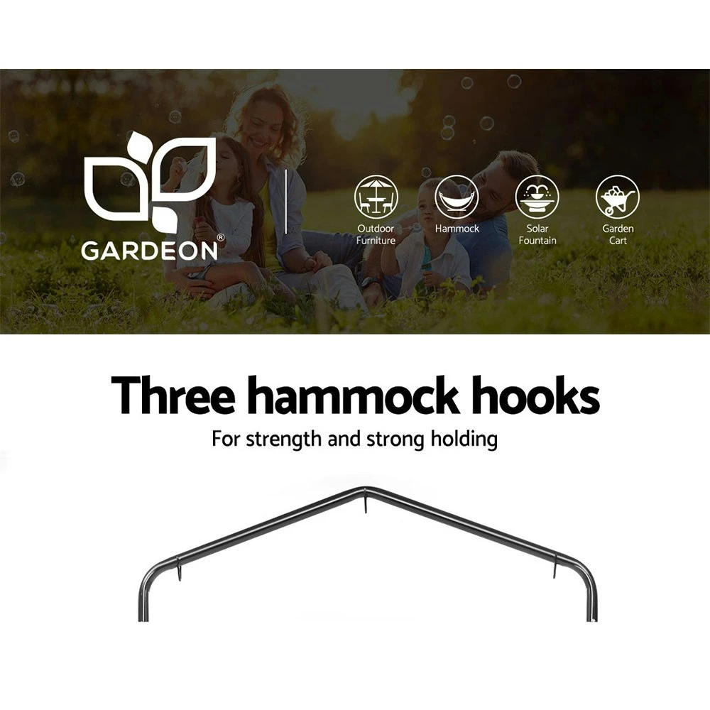 Gardeon Hammock Chair With Stand Outdoor Swing Hanging Bed Tassel Cream 6 Gardeon Hammock Chair With Stand Outdoor Swing Hanging Bed Tassel Cream - Image 4