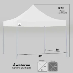 Gazebo Tent Marquee 3x3 PopUp Outdoor Wallaroo White -AU Camping Equipment Sales DeIUOSLvKcVFnnv7GtQueqSAo