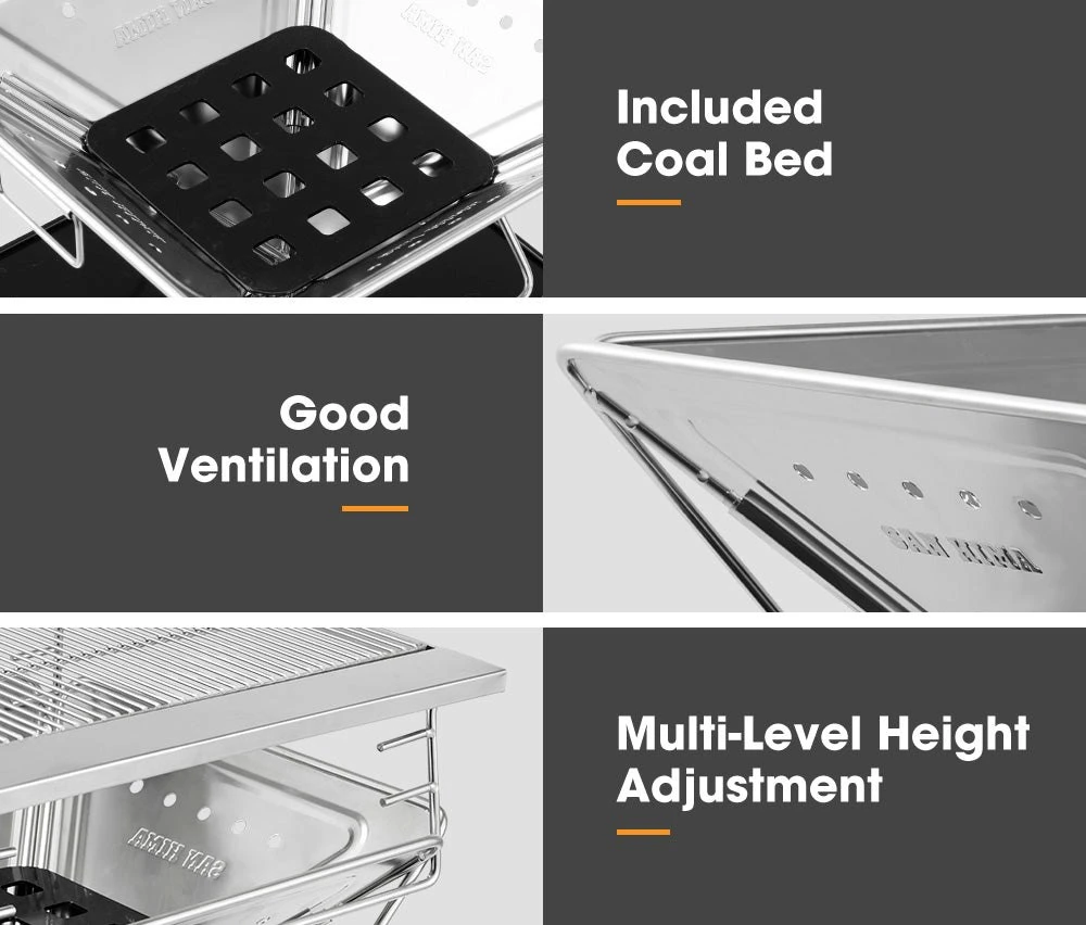 San Hima Portable Fire Pit Large Size Folding Stainless Stell BBQ Grill Outdoor 10 San Hima Portable Fire Pit Large Size Folding Stainless Stell BBQ Grill Outdoor - Image 8