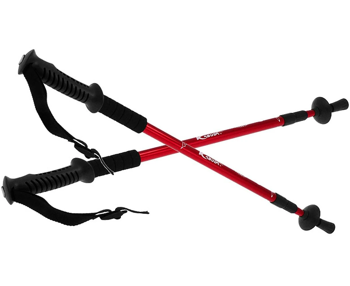 Kabuda Trekking Hiking Walking Poles Sticks Pair- Red 3 Kabuda Trekking Hiking Walking Poles Sticks Pair- Red
