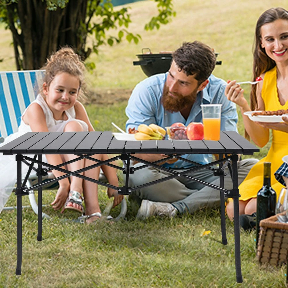 Levede Folding Camping Table Portable Aluminium Outdoor Picnic Garden Black 10 Levede Folding Camping Table Portable Aluminium Outdoor Picnic Garden Black - Image 8