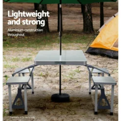Weisshorn Camping Table With Chairs Folding Outdoor Picnic Beach BBQ 85CM -AU Camping Equipment Sales F68AZ0fuuw0VC7LQ7322yqAmc