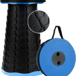 Telescopic Collapsible Portable Stool H: 45cm Black