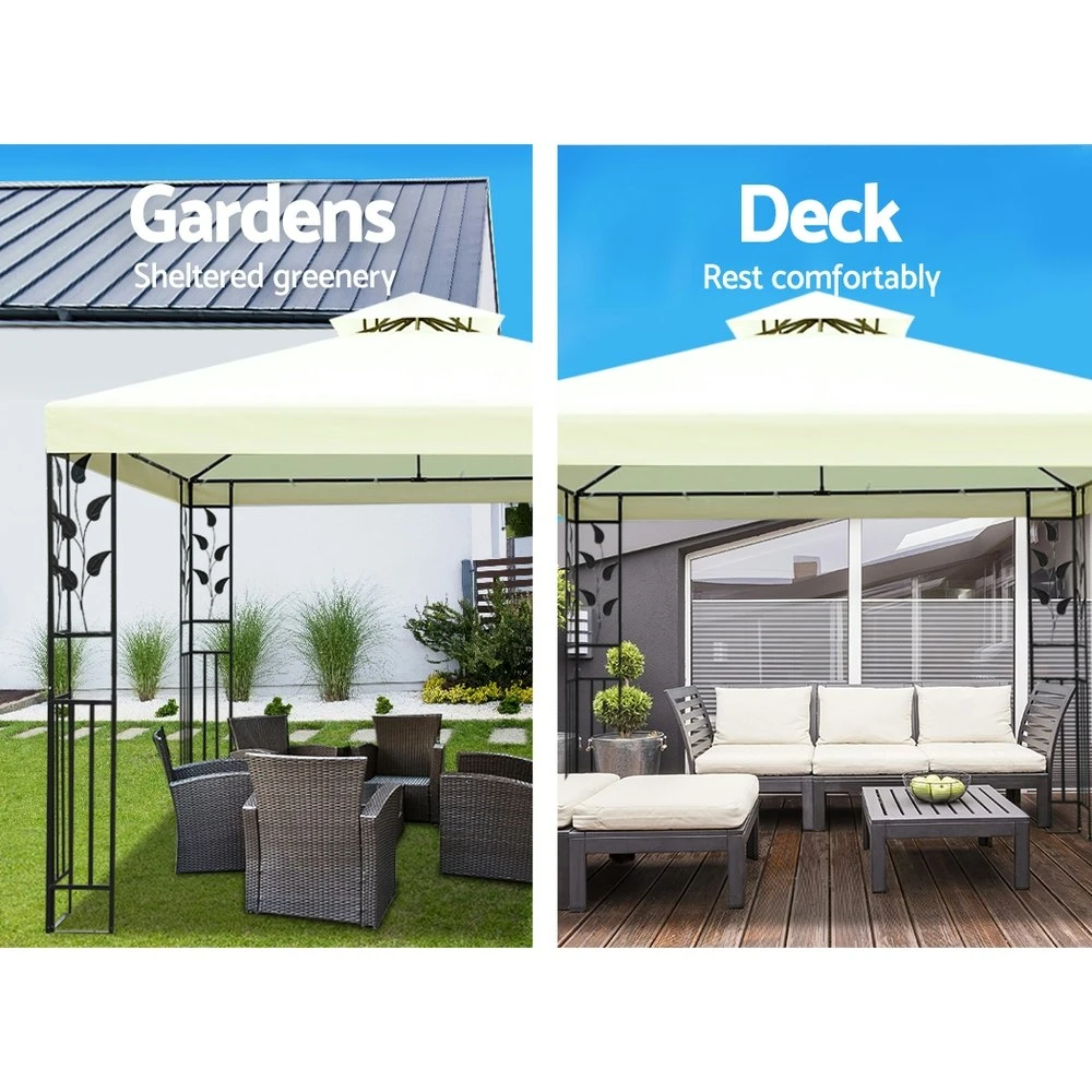 Instahut Gazebo 3x3m Marquee Outdoor Wedding Gazebos White 6 Instahut Gazebo 3x3m Marquee Outdoor Wedding Gazebos White - Image 4