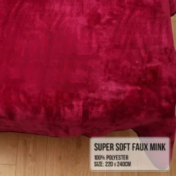 Laura Hill Faux Mink Blanket 800GSM Heavy Double-Sided - Red -AU Camping Equipment Sales Fdm6Tzu55qIoZ umL b0MYcRc