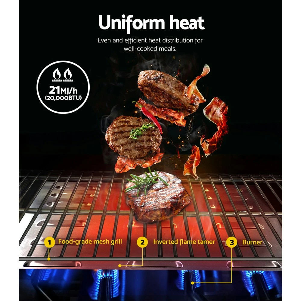 Grillz Portable Gas BBQ LPG Oven Camping Cooker Grill 2 Burners Stove Outdoor 6 Grillz Portable Gas BBQ LPG Oven Camping Cooker Grill 2 Burners Stove Outdoor - Image 4