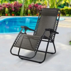 Zero Gravity Chair Outdoor Chairs Beach Lounger Portable Reclining Sun Lounge Folding Camping Grey -AU Camping Equipment Sales GvtCLrH1bZxNqJOF1QE6n5kSc