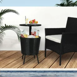 Levede Cooler Ice Bucket Table Bar Outdoor Rattan Furniture Patio Pool Storage -AU Camping Equipment Sales HyIEW 3VVgVbZQkWO5KjbIRoA