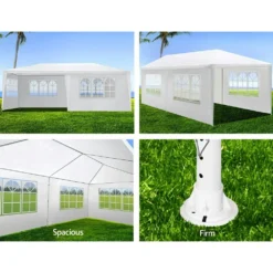 Instahut Gazebo 3x6 Outdoor Marquee Side Wall Party Wedding Tent Camping White -AU Camping Equipment Sales I UiDaZwxDKp ci2GdHKdGh38