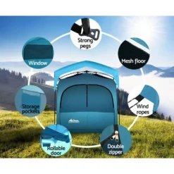 Weisshorn Pop Up Camping Shower Tent Portable Toilet Outdoor Change Room Blue -AU Camping Equipment Sales INa834YXdy98We5PYOgdA WCI