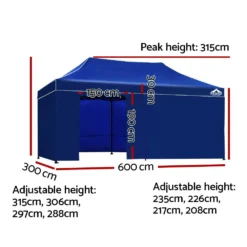 Instahut Gazebo 3x6m Marquee Pop Up Gazebos Blue -AU Camping Equipment Sales Iym5bIrfKO5Qq9TlAz6lBOpCw