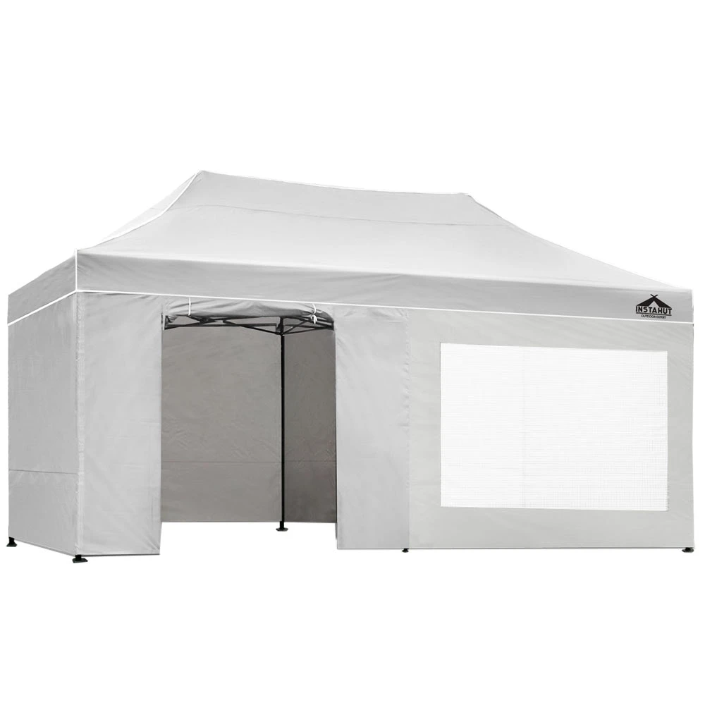 Instahut Gazebo Pop Up Marquee 3x6m Folding Wedding Tent Gazebos Shade White 3 Instahut Gazebo Pop Up Marquee 3x6m Folding Wedding Tent Gazebos Shade White