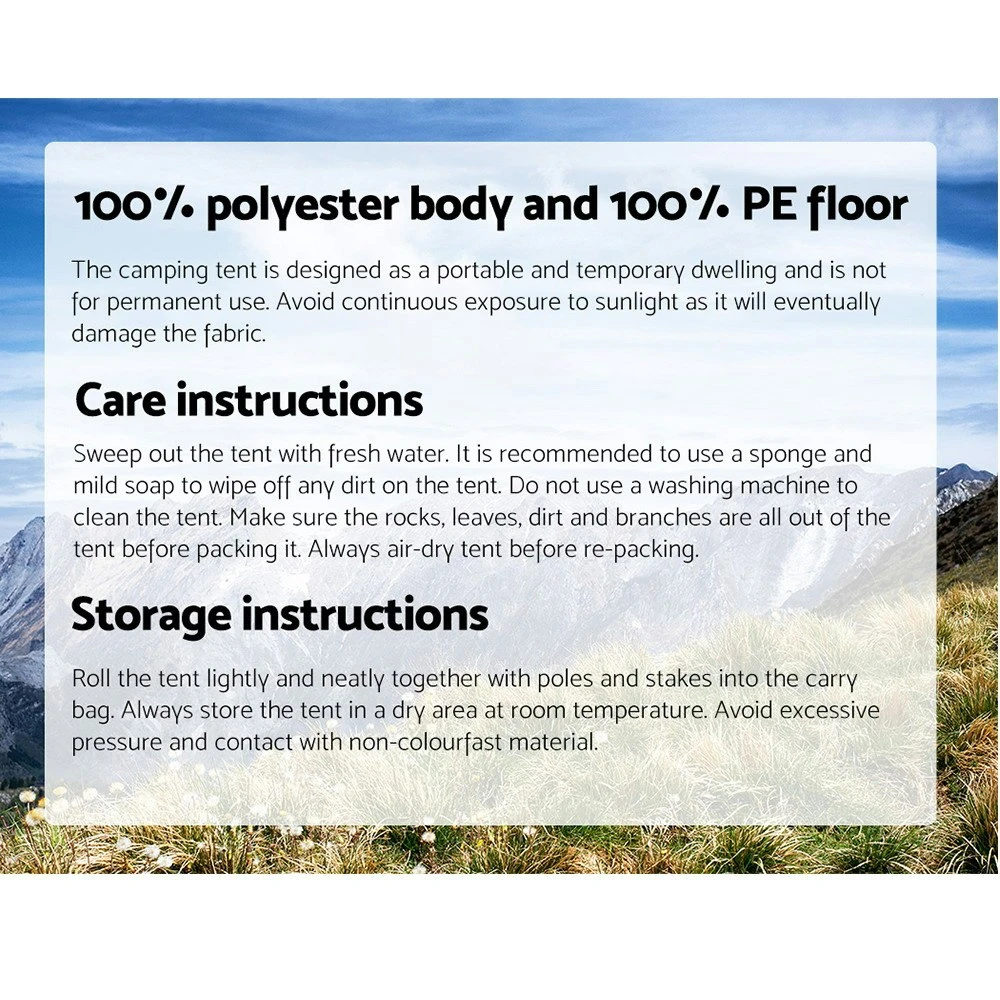 Weisshorn Instant Up Camping Tent 4 Person Pop Up Tents Family Hiking Dome Camp 8 Weisshorn Instant Up Camping Tent 4 Person Pop Up Tents Family Hiking Dome Camp - Image 6