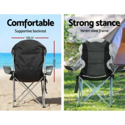 Weisshorn 2X Folding Camping Chairs Arm Chair Portable Outdoor Beach Fishing BBQ -AU Camping Equipment Sales JV4Ym96CvmeqOHF qPILkdhc