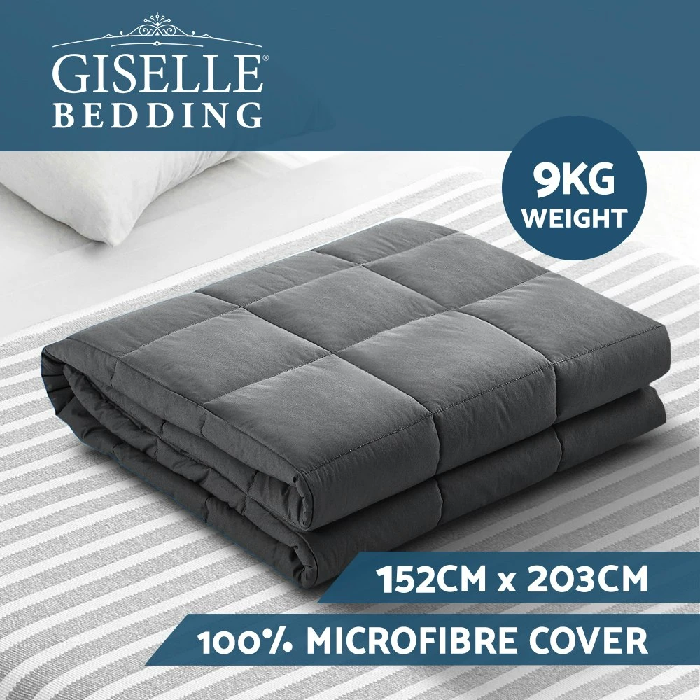 Adult 9KG Weighted Blanket Heavy Gravity Microfibre Cover Anxiety Relief Grey 4 Adult 9KG Weighted Blanket Heavy Gravity Microfibre Cover Anxiety Relief Grey - Image 2