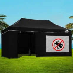 Instahut Gazebo Pop Up Marquee 3x6m Folding Wedding Tent Gazebos Shade Black -AU Camping Equipment Sales JzA5sESBptK9NLssxHvTcWr60