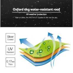 Instahut Gazebo Pop Up Marquee 3x6m Folding Wedding Tent Gazebos Shade Black -AU Camping Equipment Sales KUKHUdaLj3EDH8B5bC4jiWwYw