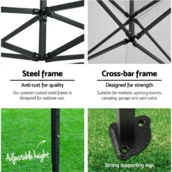 Instahut Gazebo Pop Up Marquee 3x3 Folding Wedding Tent Gazebos Shade Black -AU Camping Equipment Sales L6DOhNRJBnQ j U6ihS8EW9sM
