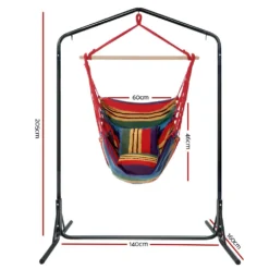 Gardeon Hammock Chair With Stand Cushion Pillow Rainbow -AU Camping Equipment Sales MQ42HUTiK 8pE JXnoRMIGkoI