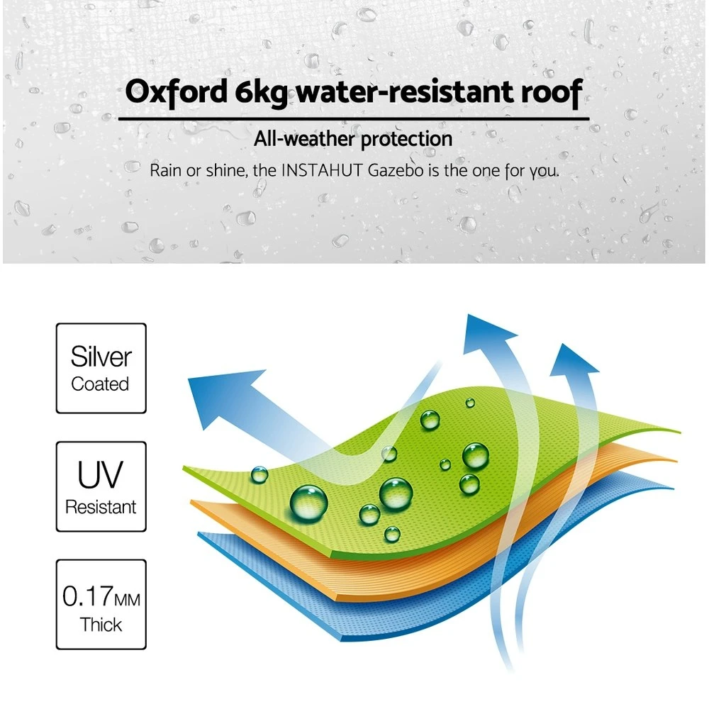Instahut Gazebo Pop Up Marquee 3x6m Folding Wedding Tent Gazebos Shade White 7 Instahut Gazebo Pop Up Marquee 3x6m Folding Wedding Tent Gazebos Shade White - Image 5