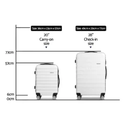 Wanderlite 2pcs Luggage Trolley Set Travel Suitcase TSA Hard Case White -AU Camping Equipment Sales MflSy cIaEUY8eiIc0iGdFxo