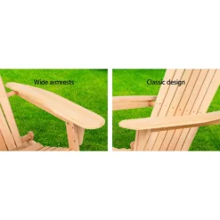Gardeon Outdoor Chair Wooden Adirondack Beach Chairs Sun Lounge Lounger Furniture Foldable Ottoman Gardeon -AU Camping Equipment Sales NQG6hHJpVVpRtuZbtqMUZCpGI